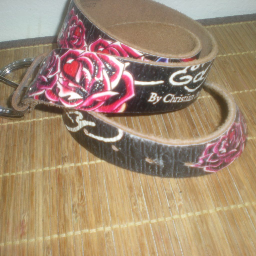 Ed Hardy Brand Leather BeltBuckle Size M Black Nwot